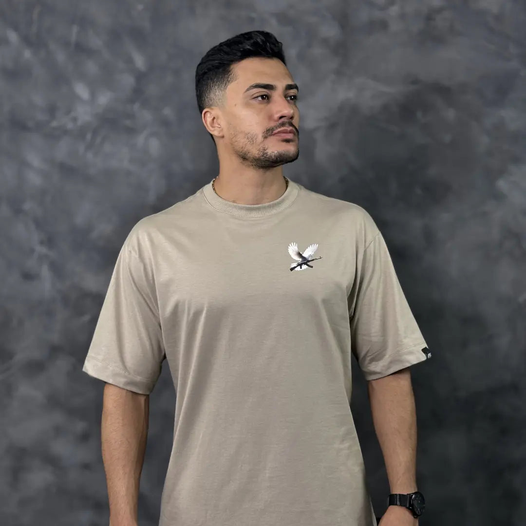 Camiseta Oversized Right for Right Bege