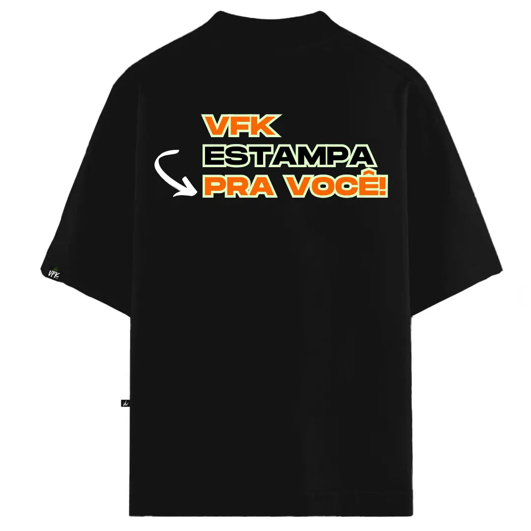 Camiseta Oversized Personalizada Preta