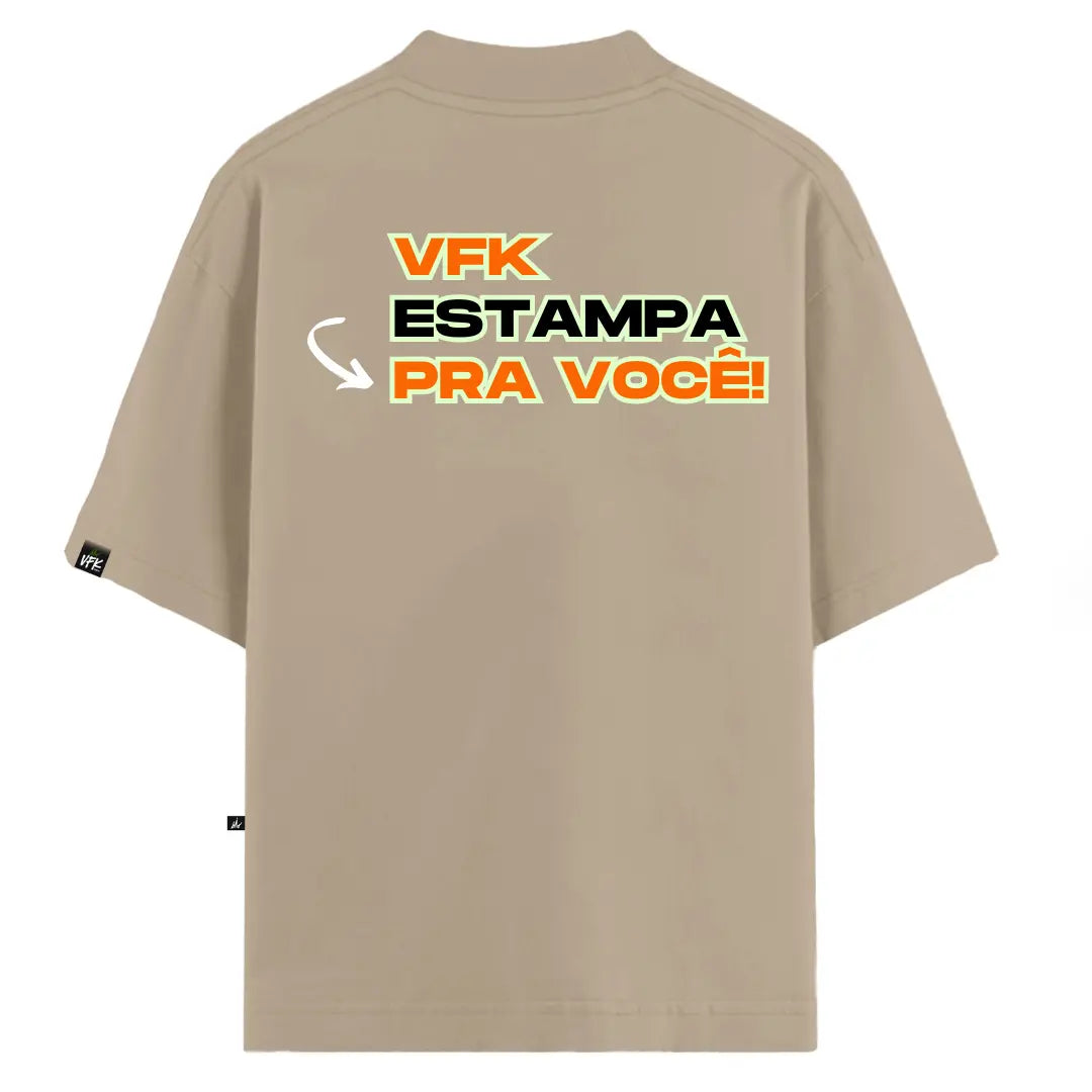 Camiseta Oversized Personalizada Bege