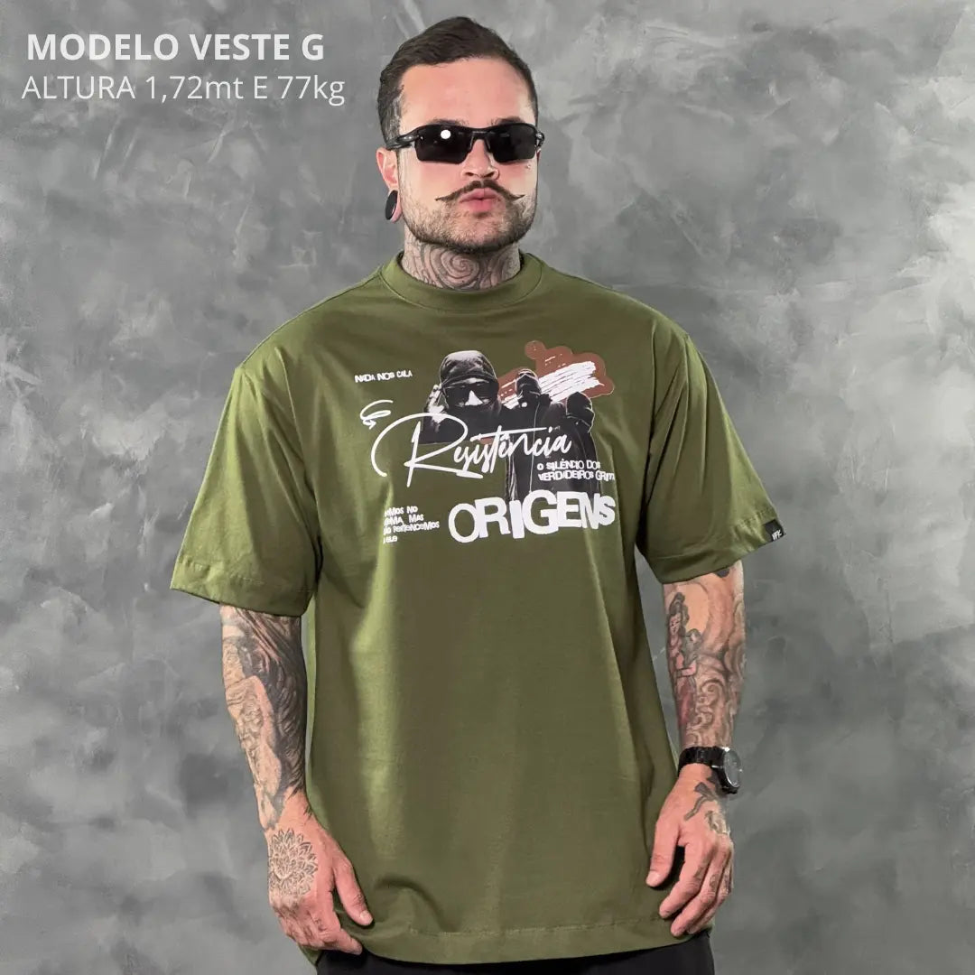Camiseta Oversized Resistência Verde