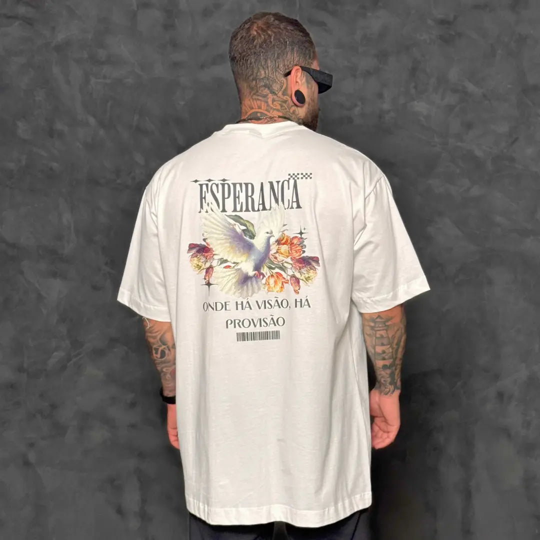 Camiseta Oversized Esperança Off-White