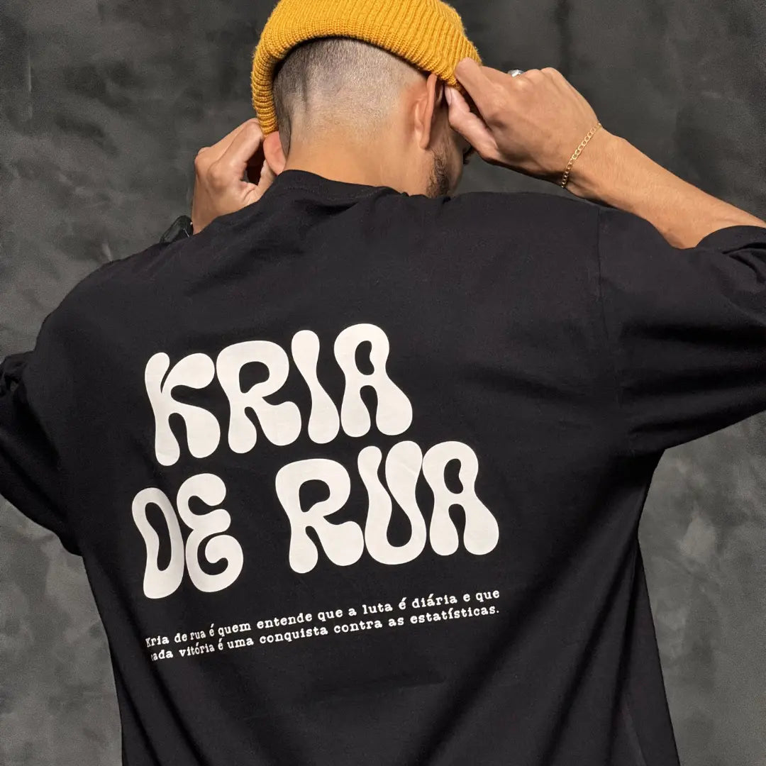 Camiseta Oversized Kria de Rua Preto