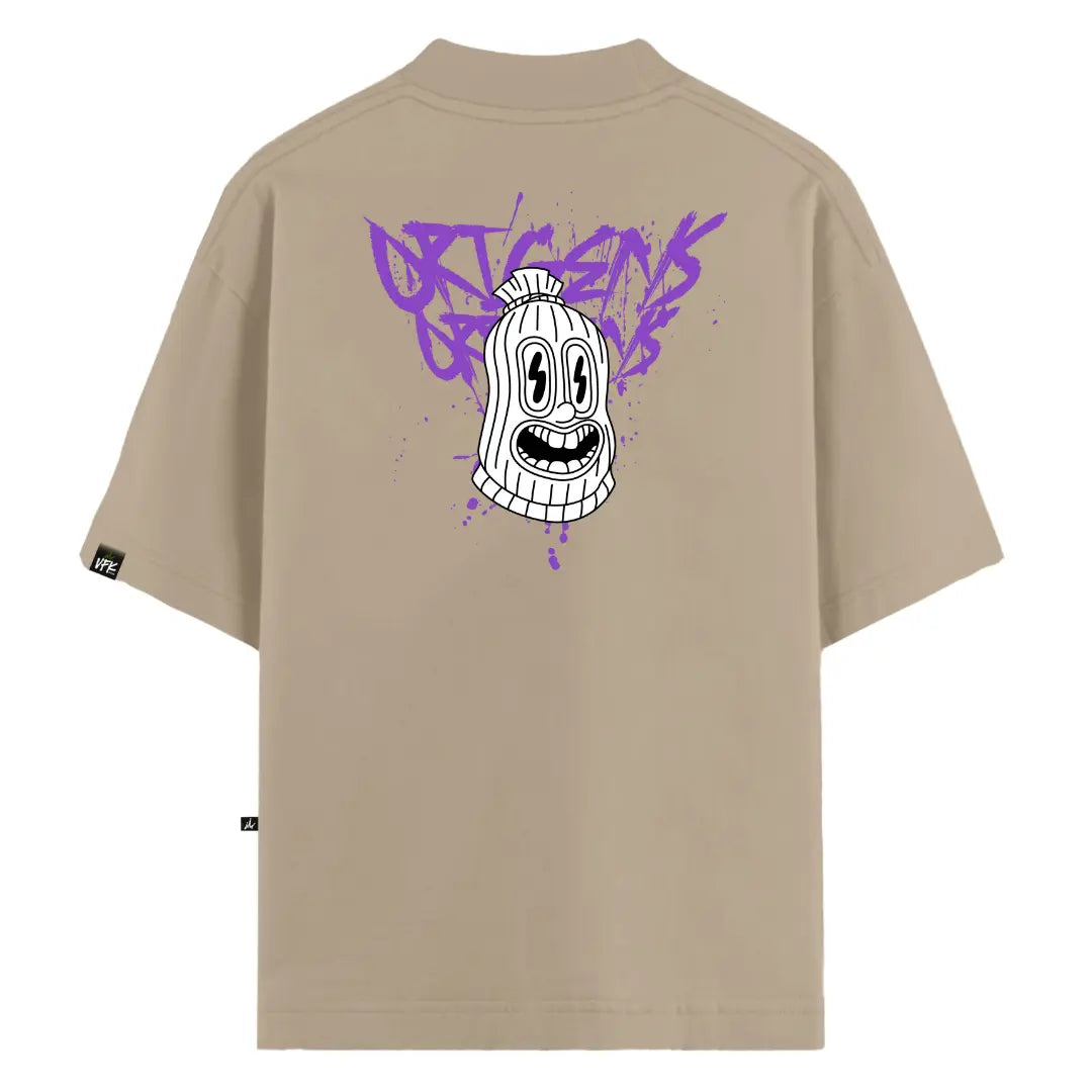 Camiseta Oversized Masked Up Bege