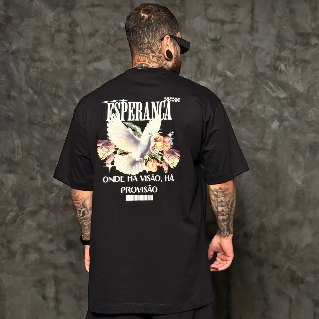Camiseta Oversized Esperança Preto