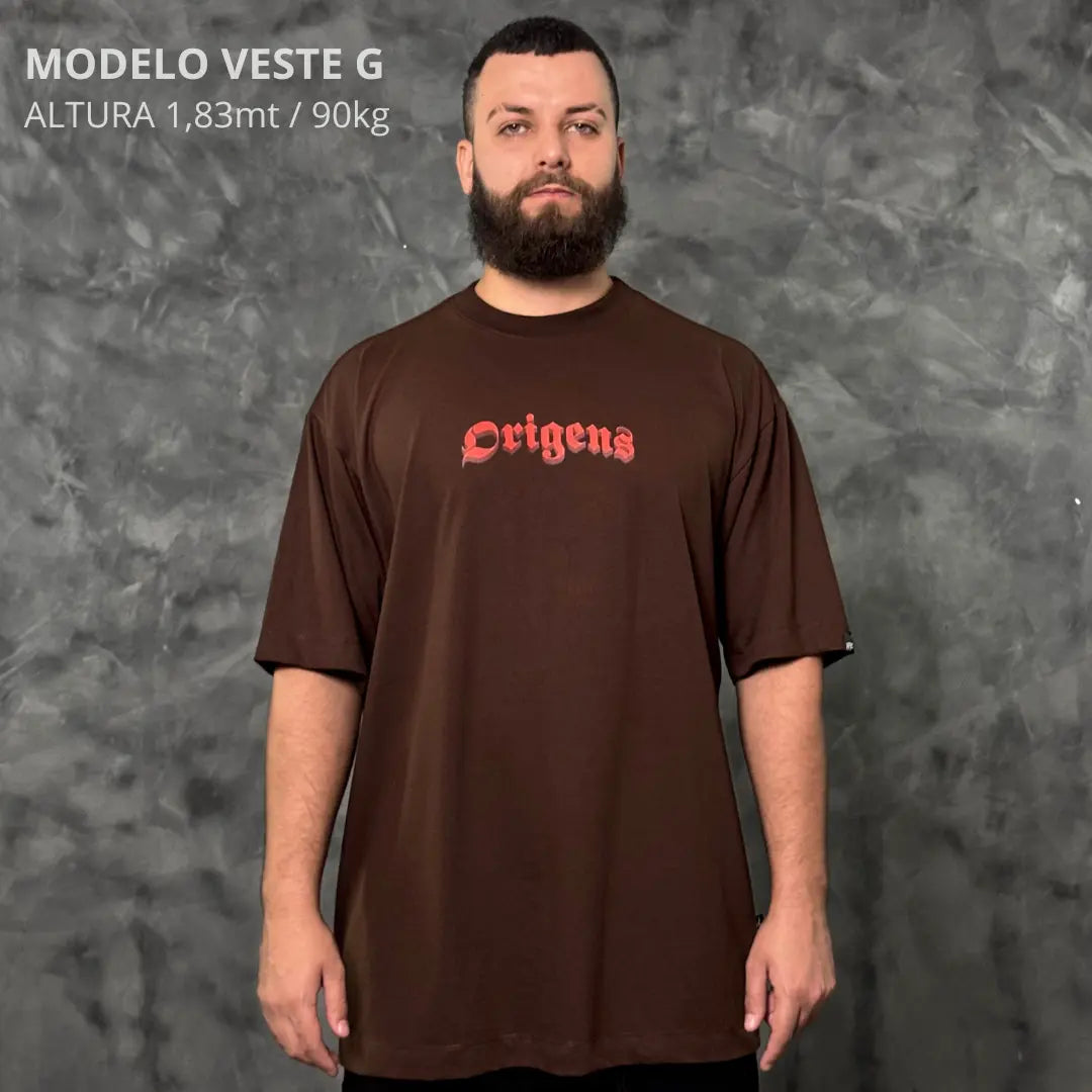 Camiseta Oversized Anjo da Guarda Marrom