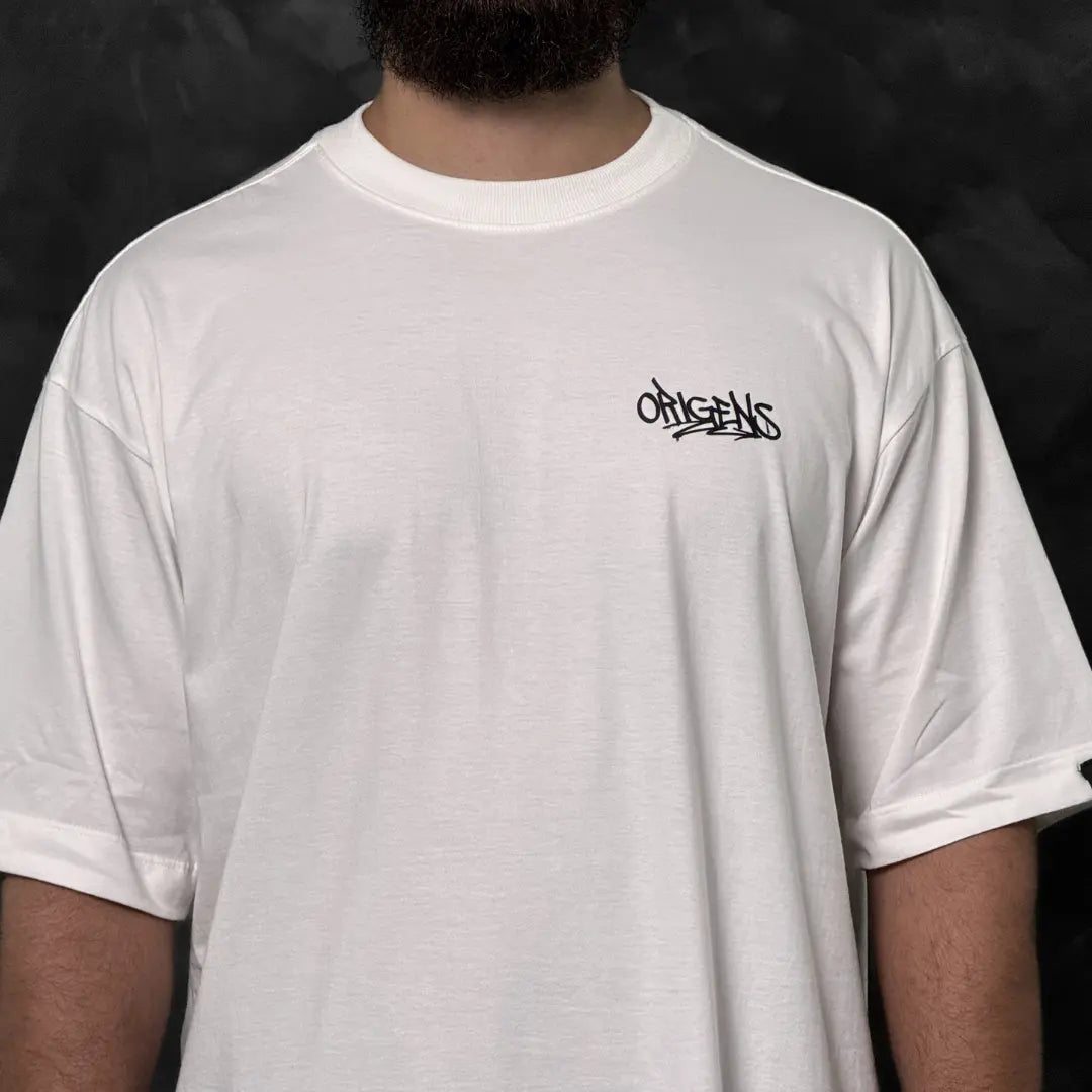 Camiseta Oversized Graffiti Left Off-White