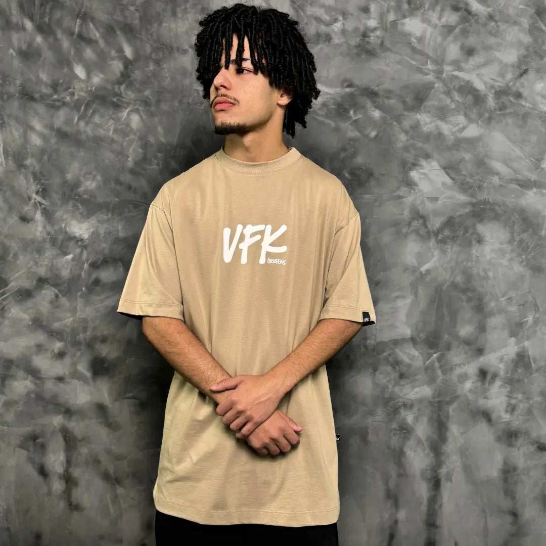 Camiseta Oversized Vfk Bege