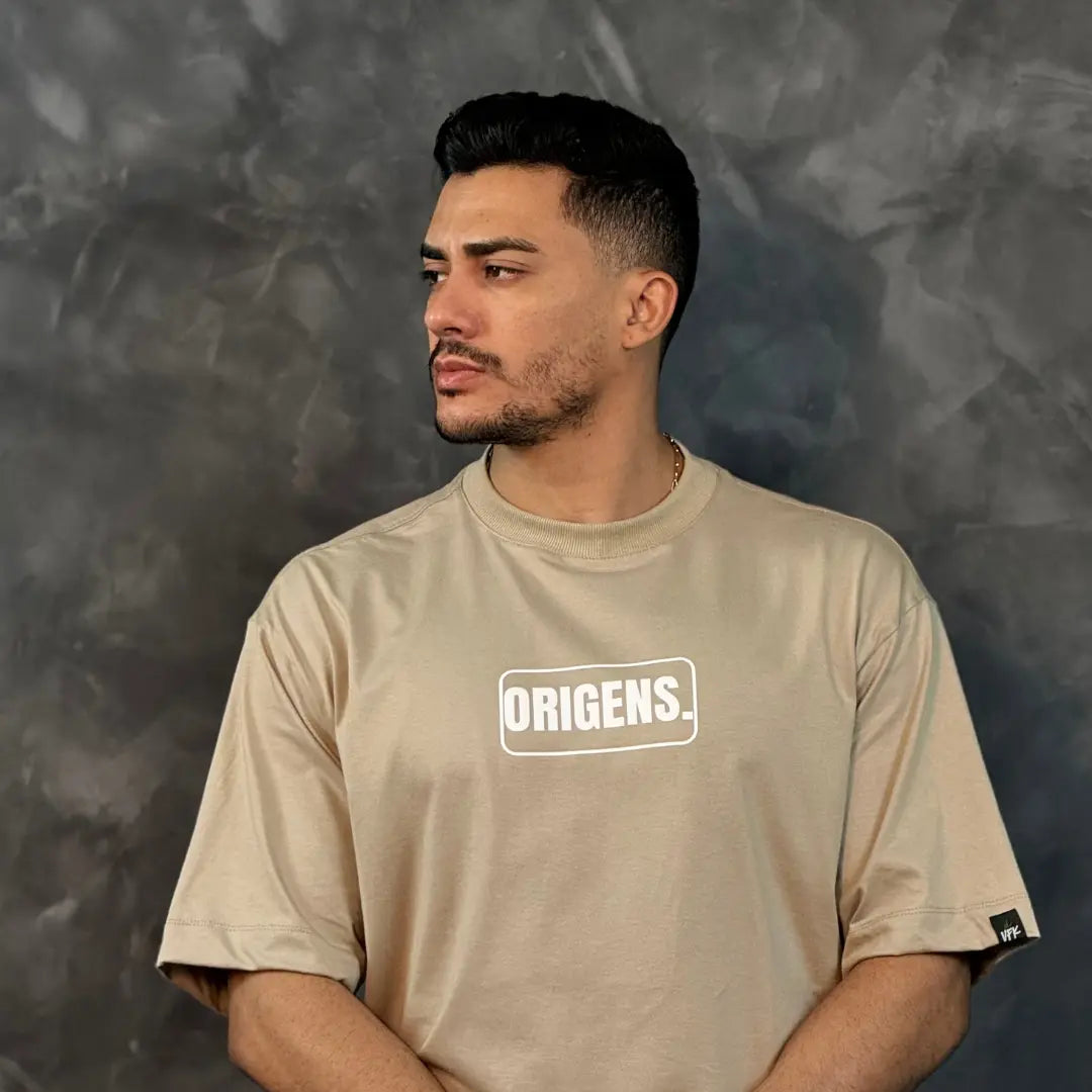 Camiseta Oversized Origens Bege