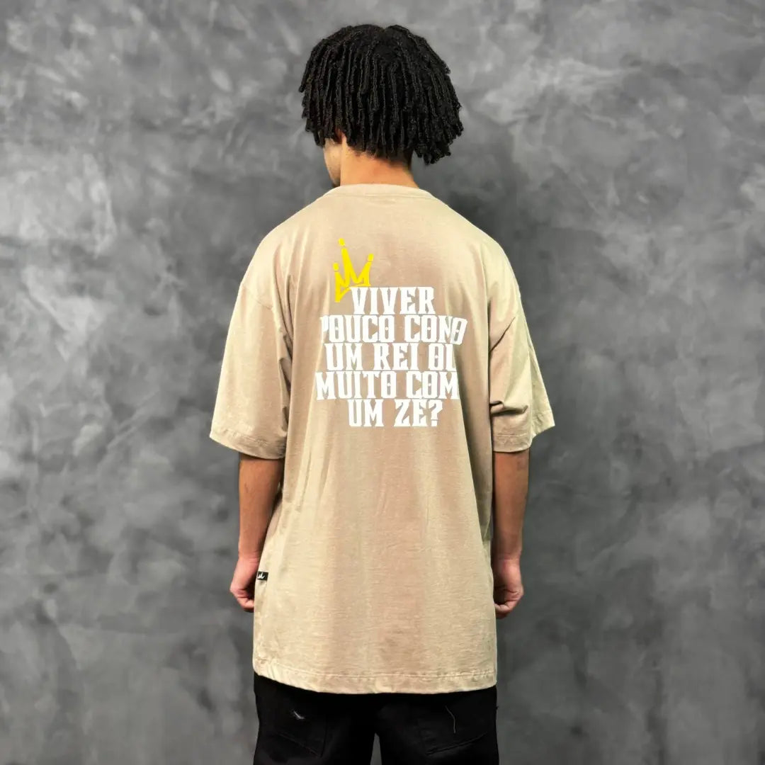 Camiseta Oversized King's Life Bege