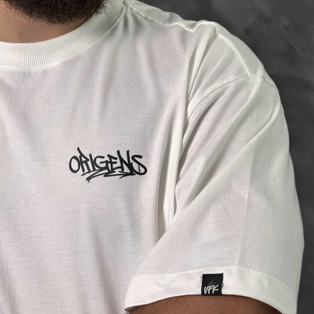 Camiseta Oversized Graffiti Left Off-White