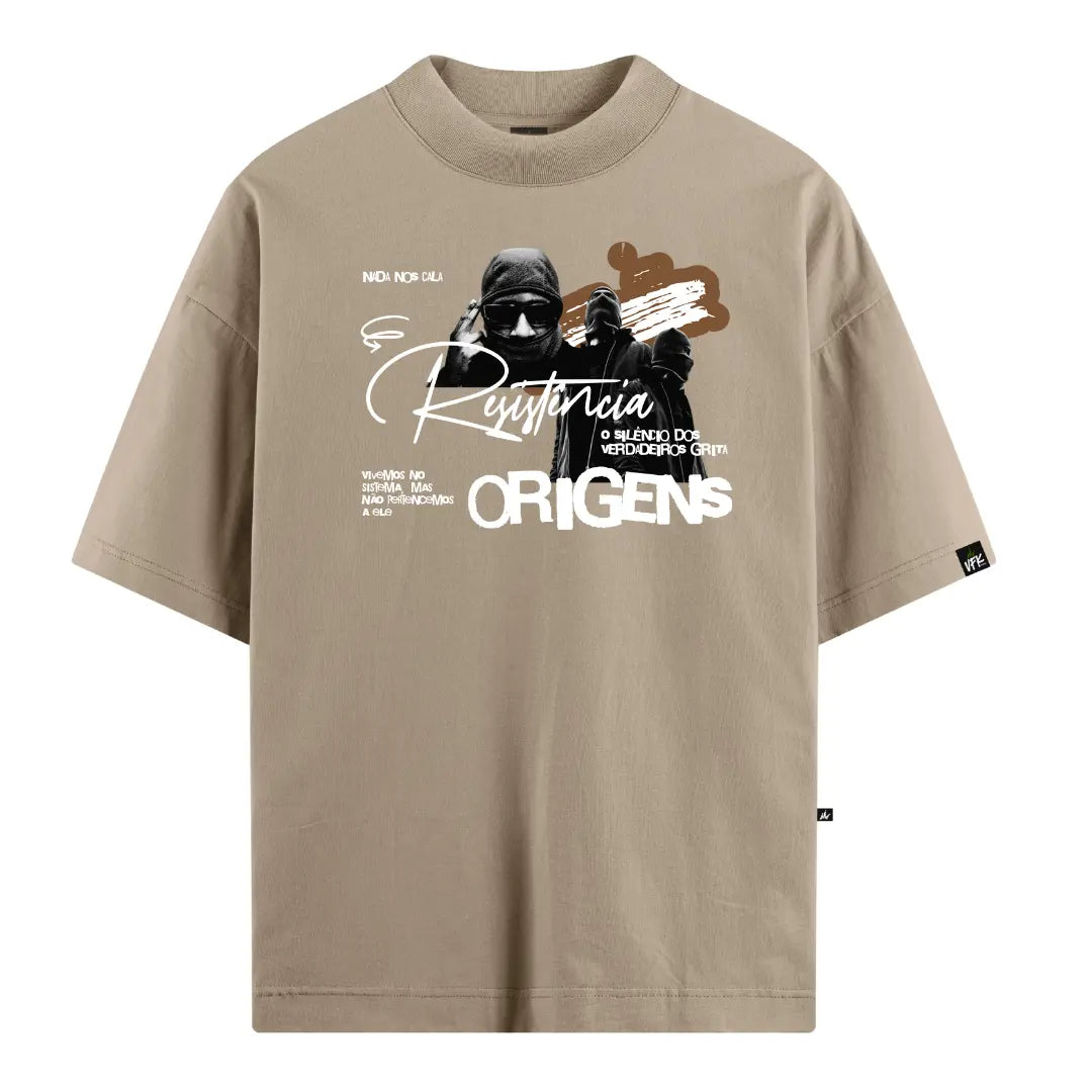 Camiseta Oversized Resistência Bege