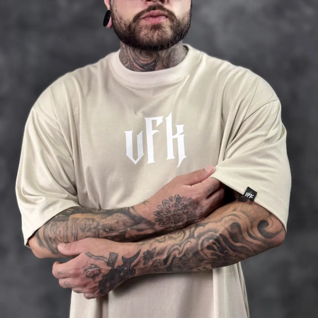 Camiseta Oversized Forjado na Fé Bege