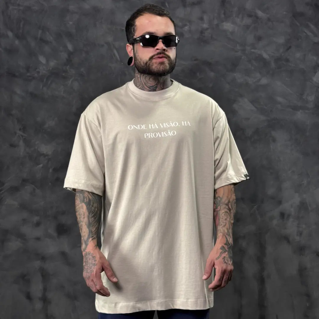 Camiseta Oversized Esperança Bege
