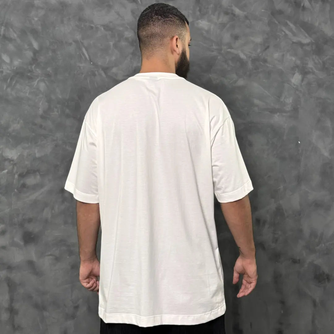 Camiseta Oversized Graffiti Left Off-White