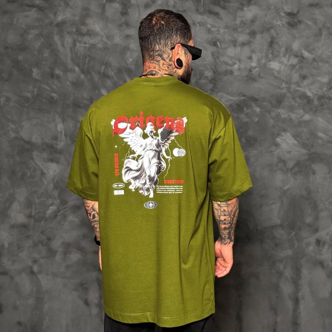 Camiseta Oversized Anjo da Guarda Verde