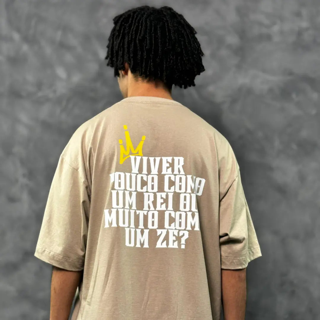Camiseta Oversized King's Life Bege