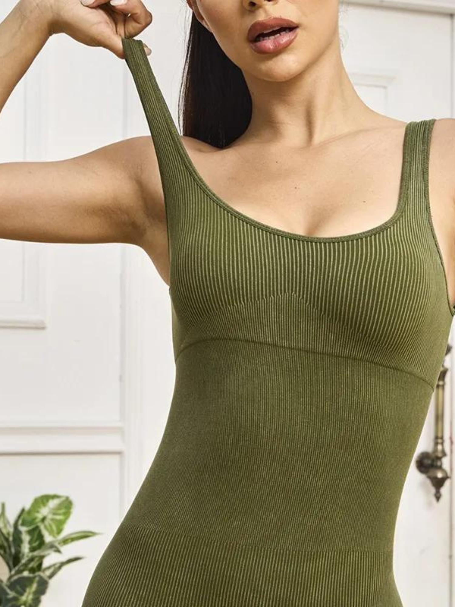 Macaquinho Modelador Modern Suit Fit Slim Canelado - Com Compressão e Lavagem Destonado