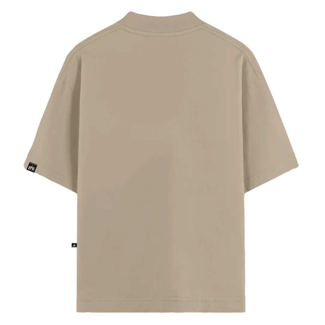 Camiseta Oversized Graffiti Left Bege