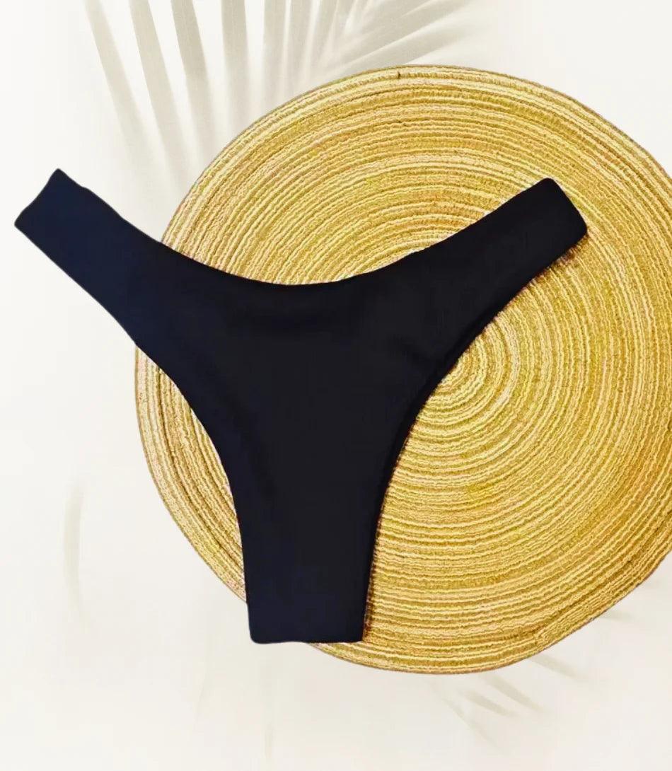 Biquíni Avulso Feminino Cintura Alta Texturizado com Top Faixa | Iaiá