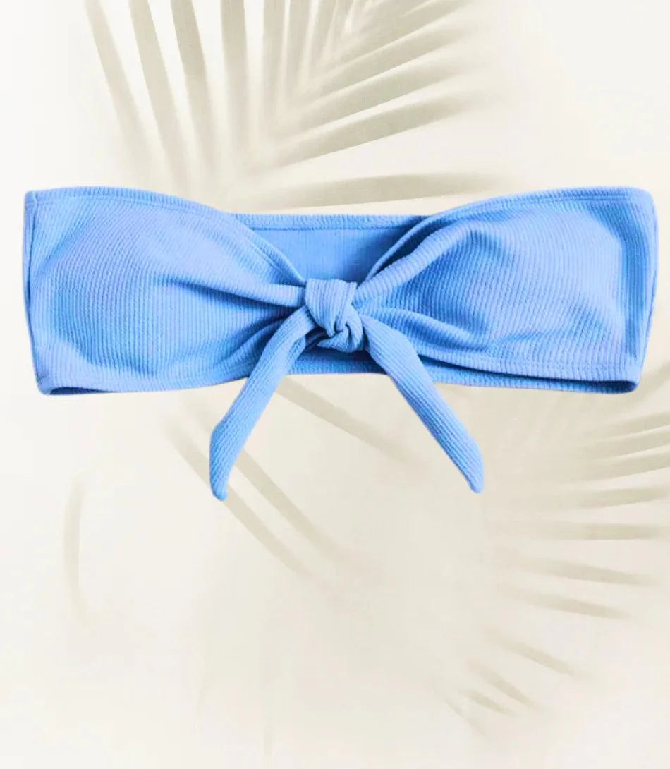 Biquíni Avulso Feminino Cintura Alta Texturizado com Top Faixa | Iaiá