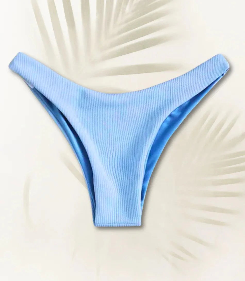 Biquíni Avulso Feminino Cintura Alta Texturizado com Top Faixa | Iaiá