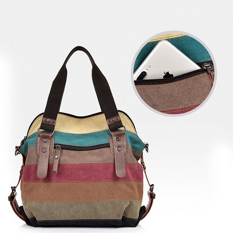 Bolsa Grande Feminina De Lona Rainbow