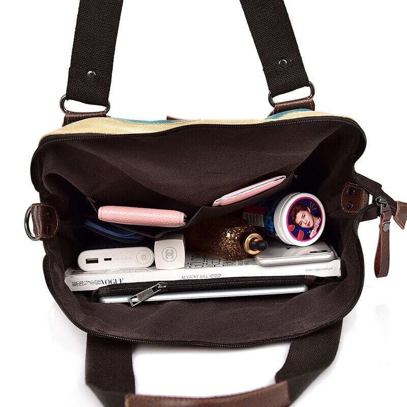 Bolsa Grande Feminina De Lona Rainbow