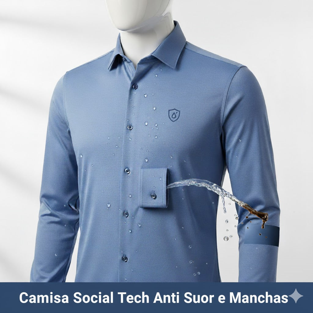 Kit 3 Camisas Social Tech Anti Suor e Manchas
