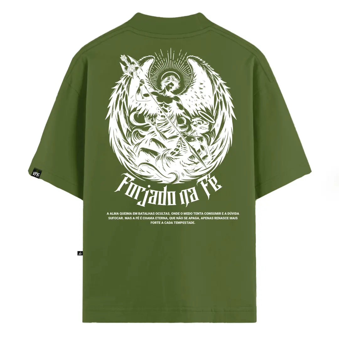 Camiseta Oversized Forjado na Fé Verde