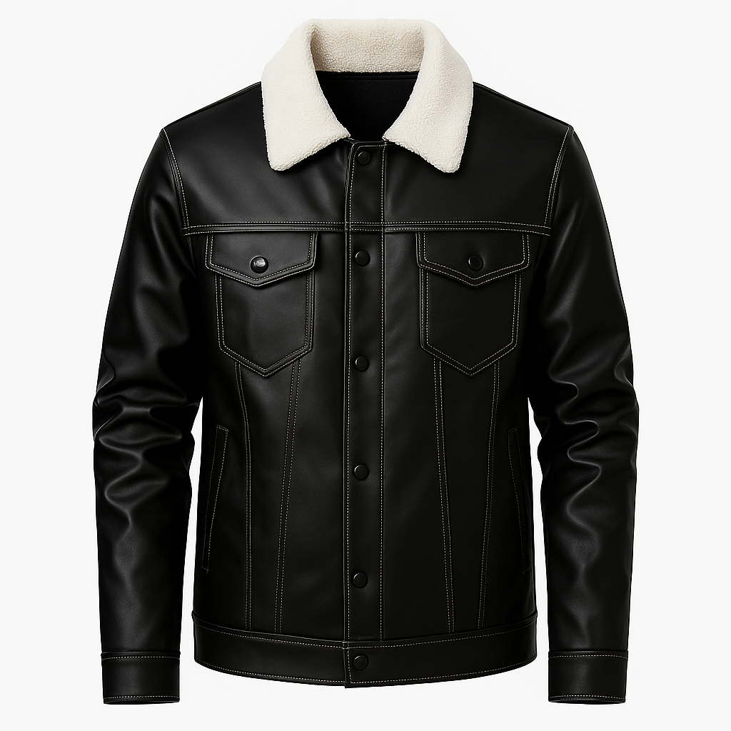 Jaqueta de Couro Masculina Lorennzi Noir