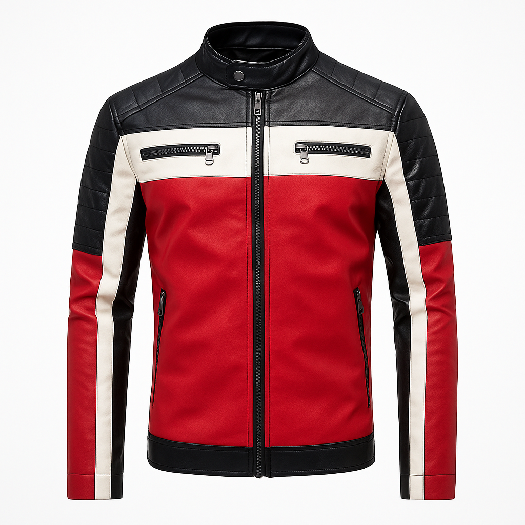 Jaqueta de Couro Masculina Vintage Lorennzi