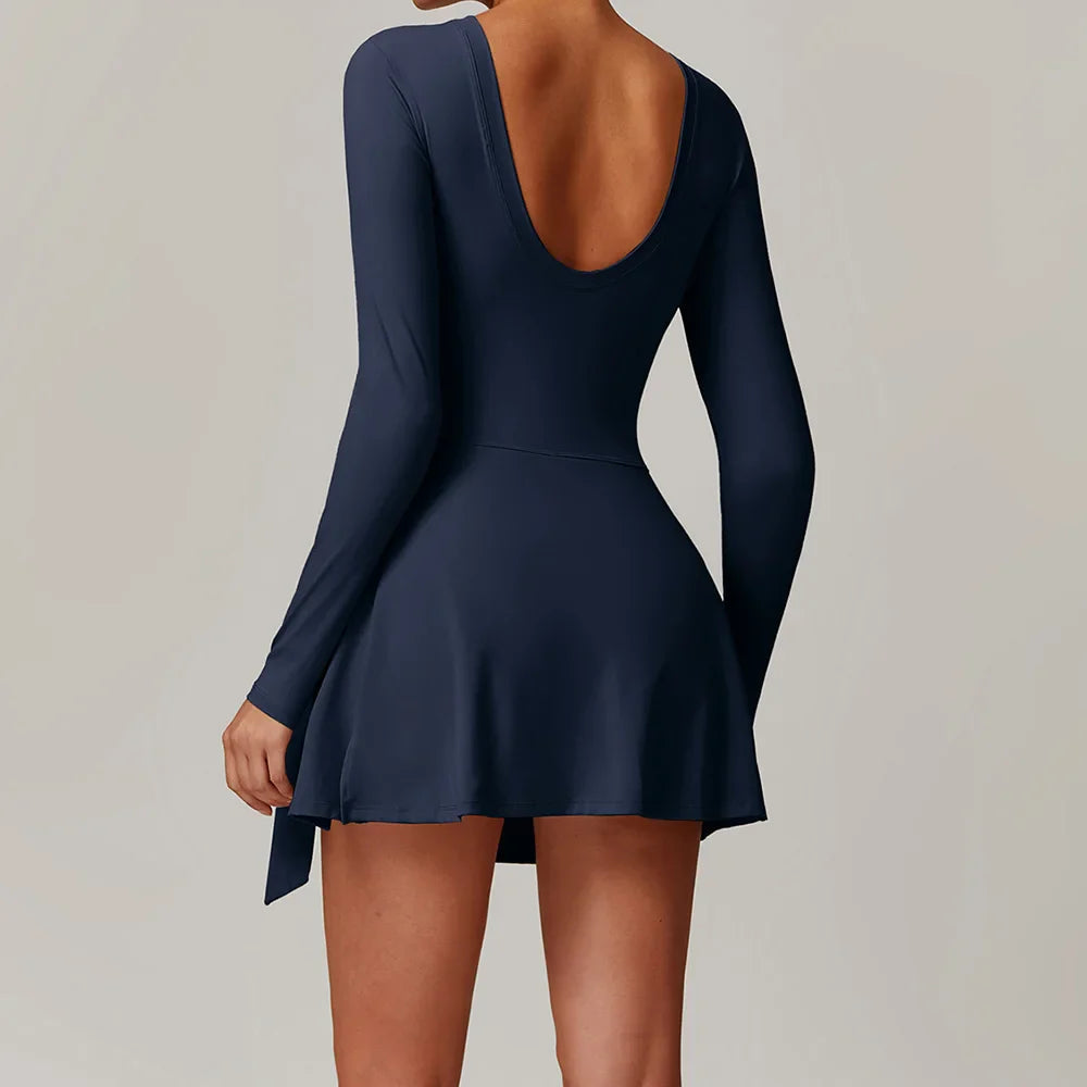 Macaquinho Manga Longa com Saia Beach TĂȘnis Modern Beach - FITNESS