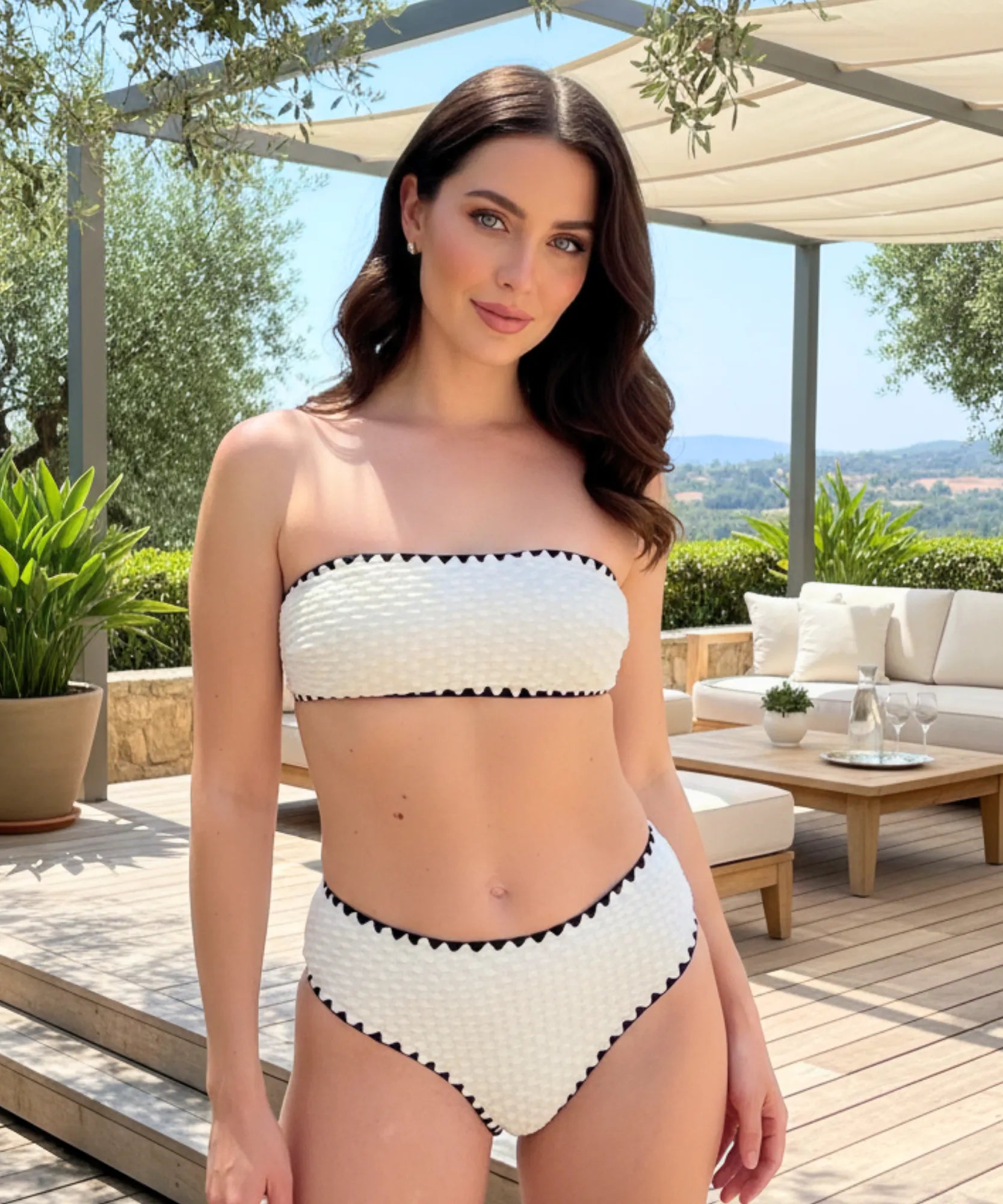 Biquíni Feminino Tomara Que Caia Cintura Alta Franzido | Floral