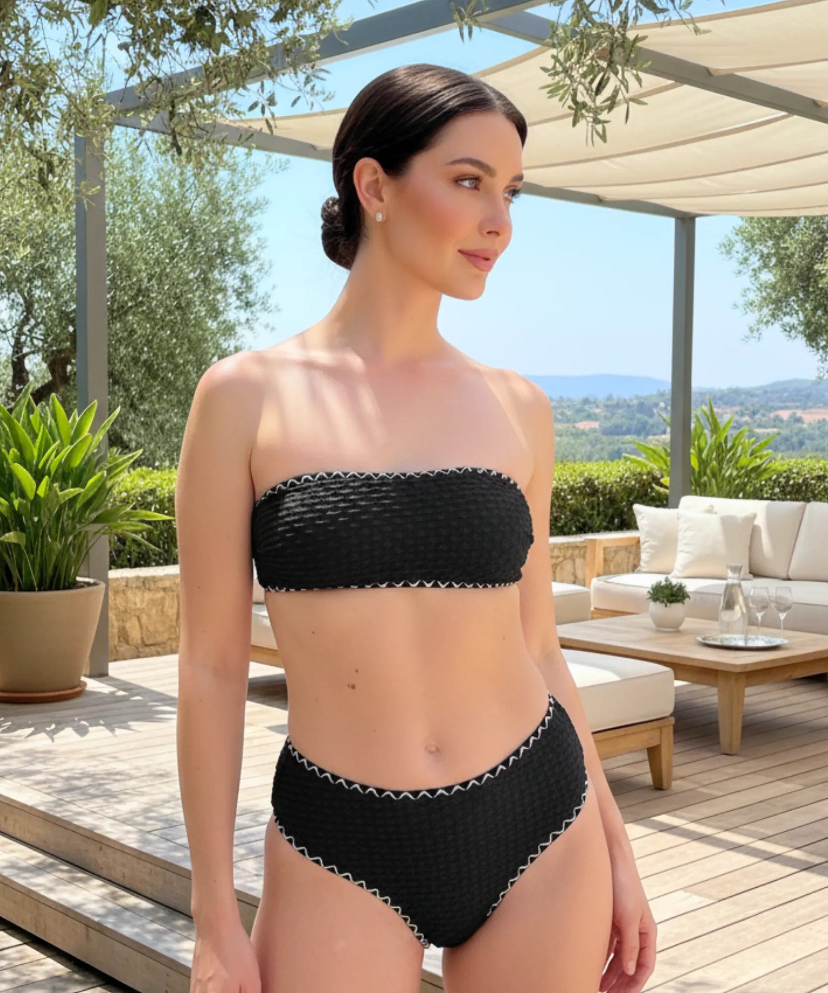 Biquíni Feminino Tomara Que Caia Cintura Alta Franzido | Floral