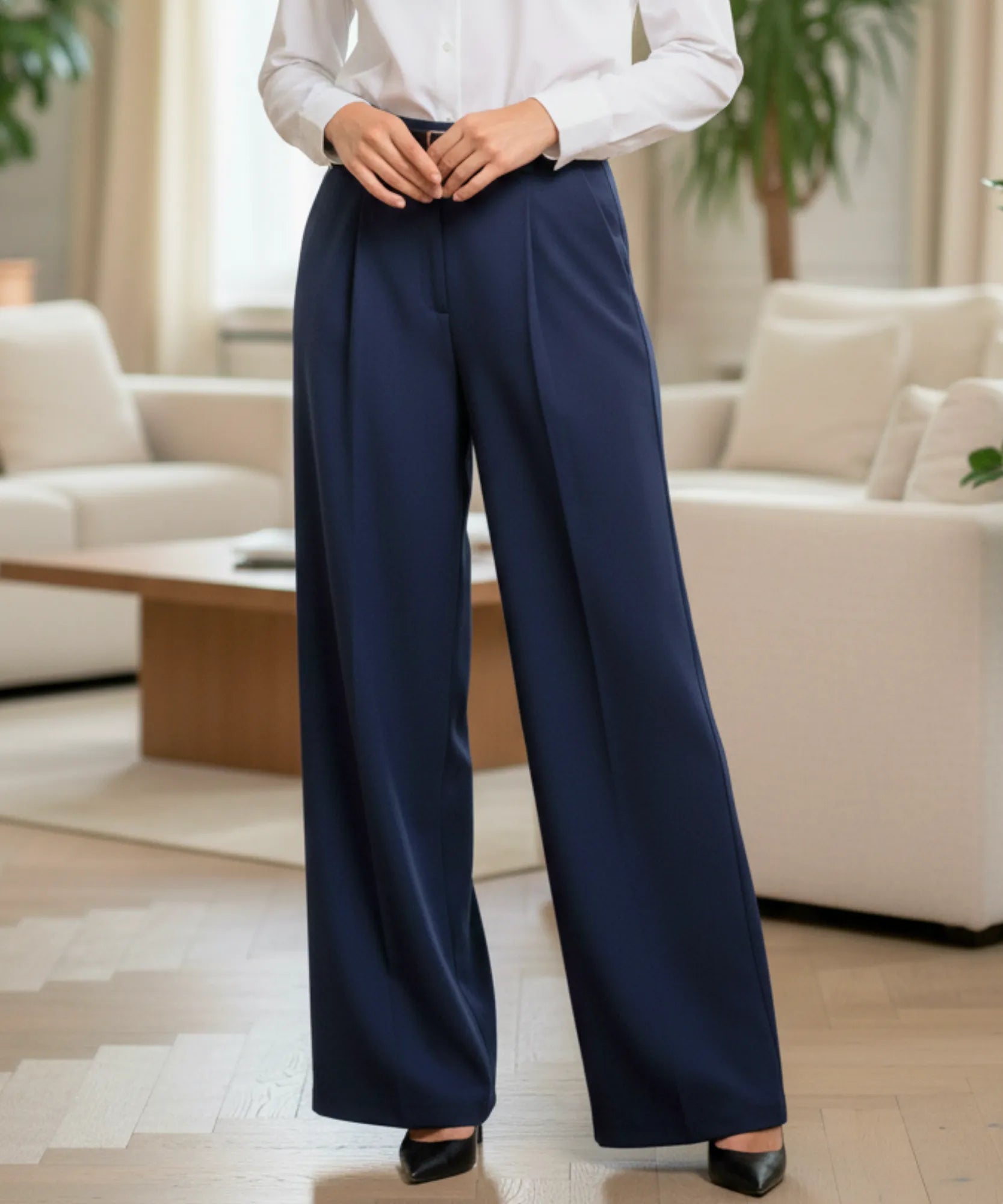 Calça Alfaiataria Feminina Social Cintura Alta Casual Chic | Grena