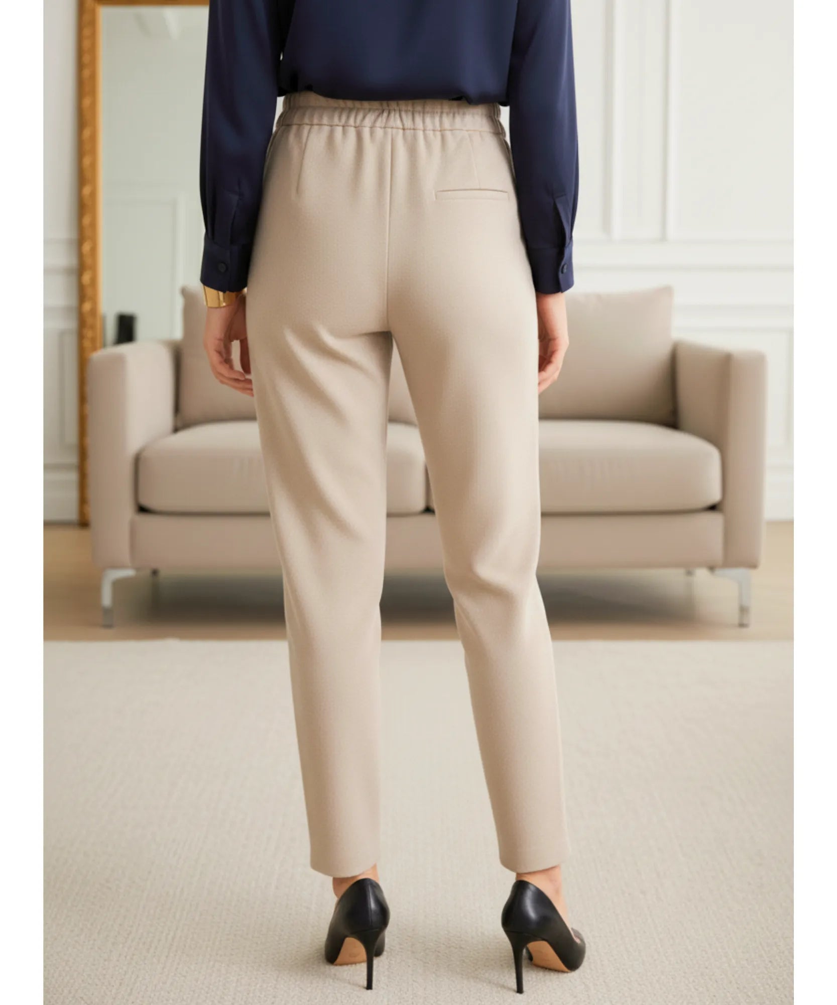 Calça Moletom Alfaiataria Feminina Bolsos Cintura Alta | Joa