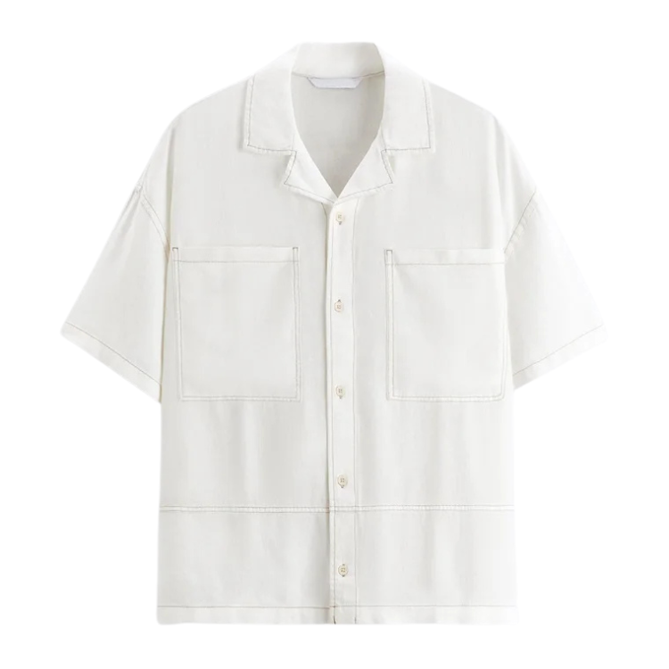 Camisa Masculina com Contraste em Linho Vonluthen VL361