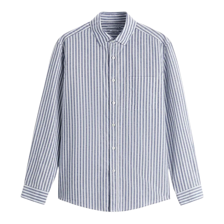 Camisa Masculina em Linho Listrada Vonluthen VL358