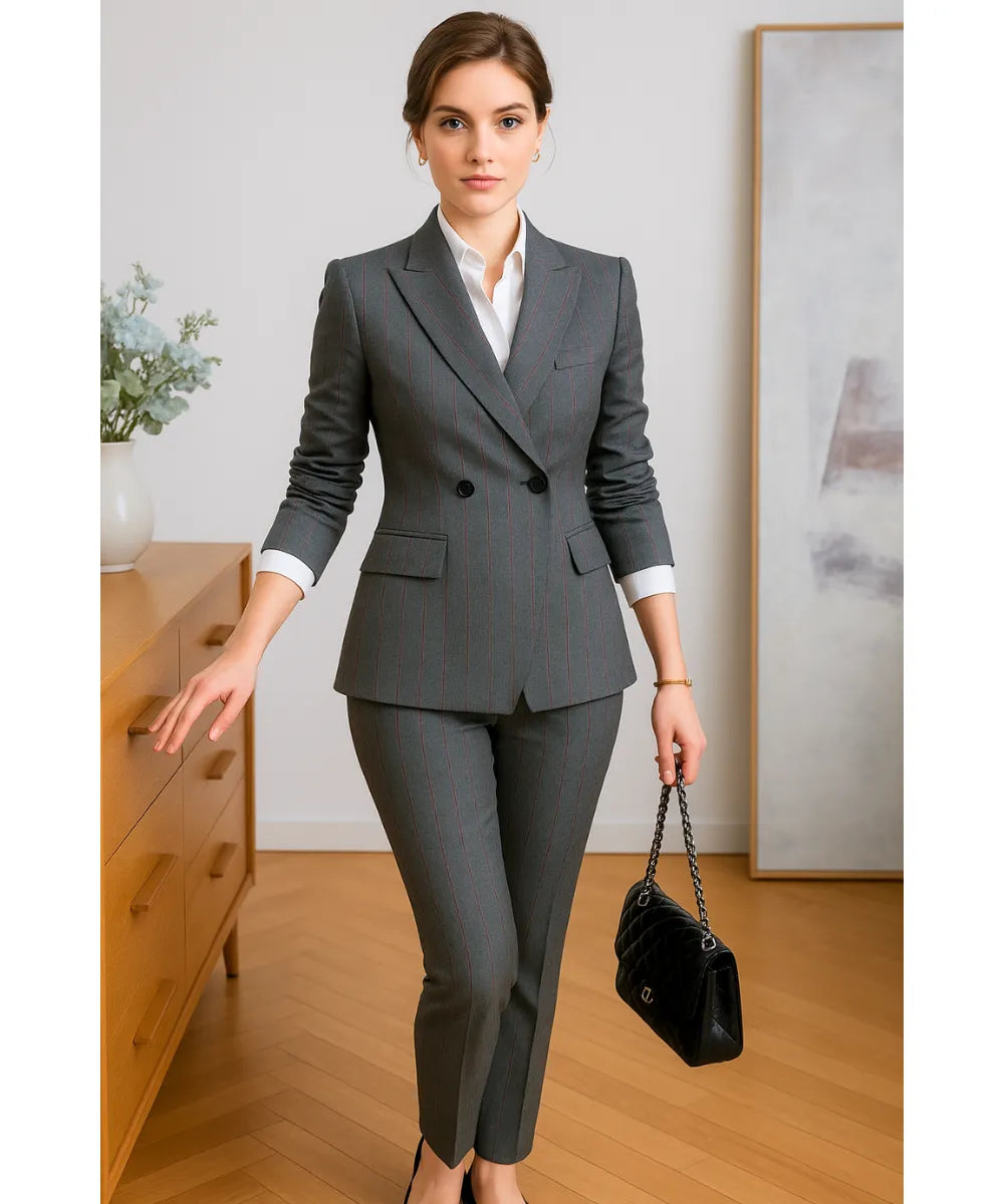 Conjunto Alfaiataria Feminino Com Blazer Risca De Giz | Giza