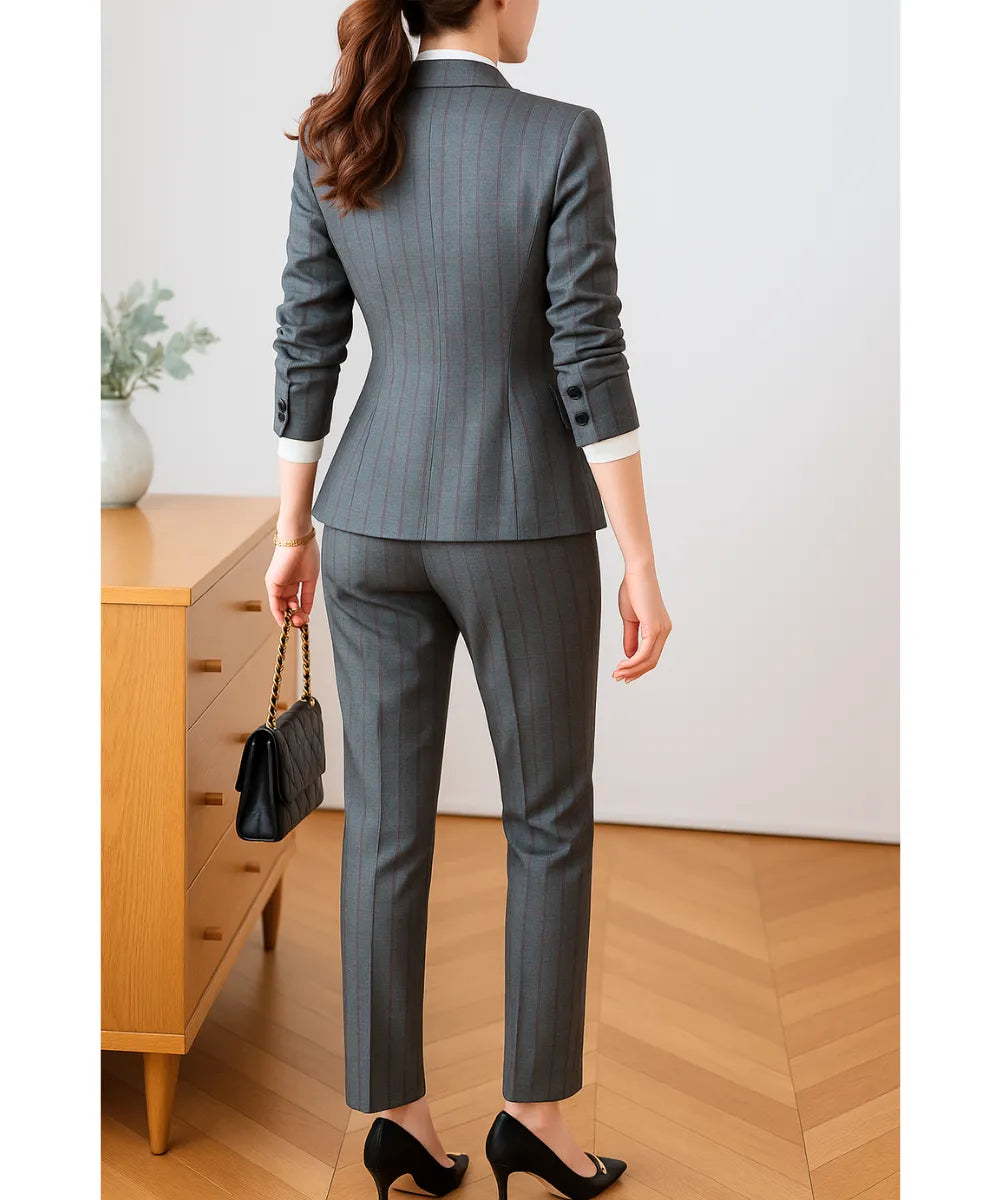 Conjunto Alfaiataria Feminino Com Blazer Risca De Giz | Giza