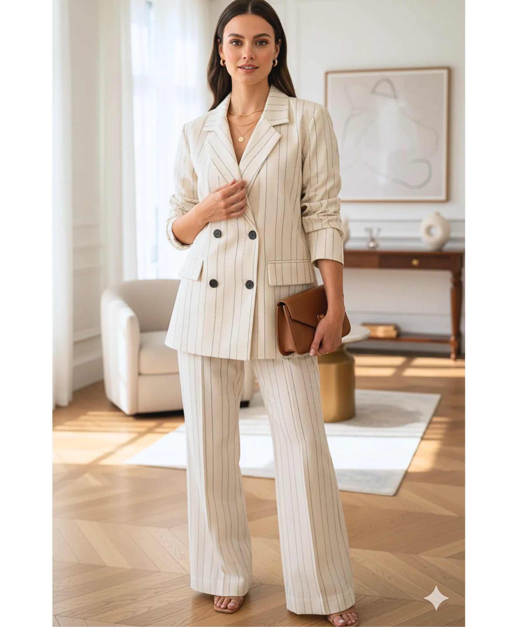 Conjunto Alfaiataria Feminino Linho Elegante com Blazer e Calça | Fontana