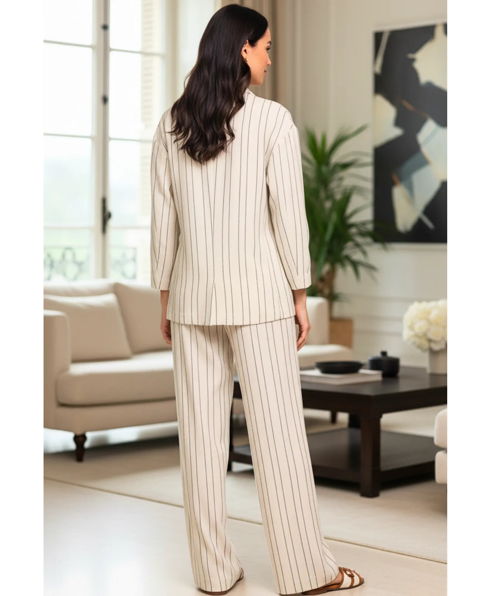 Conjunto Alfaiataria Feminino Linho Elegante com Blazer e Calça | Fontana
