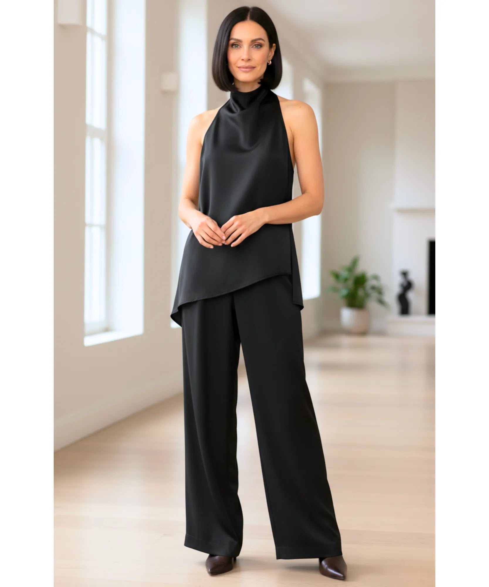 Conjunto Feminino Alfaiataria com Blusa e Calça em Linho | Biah