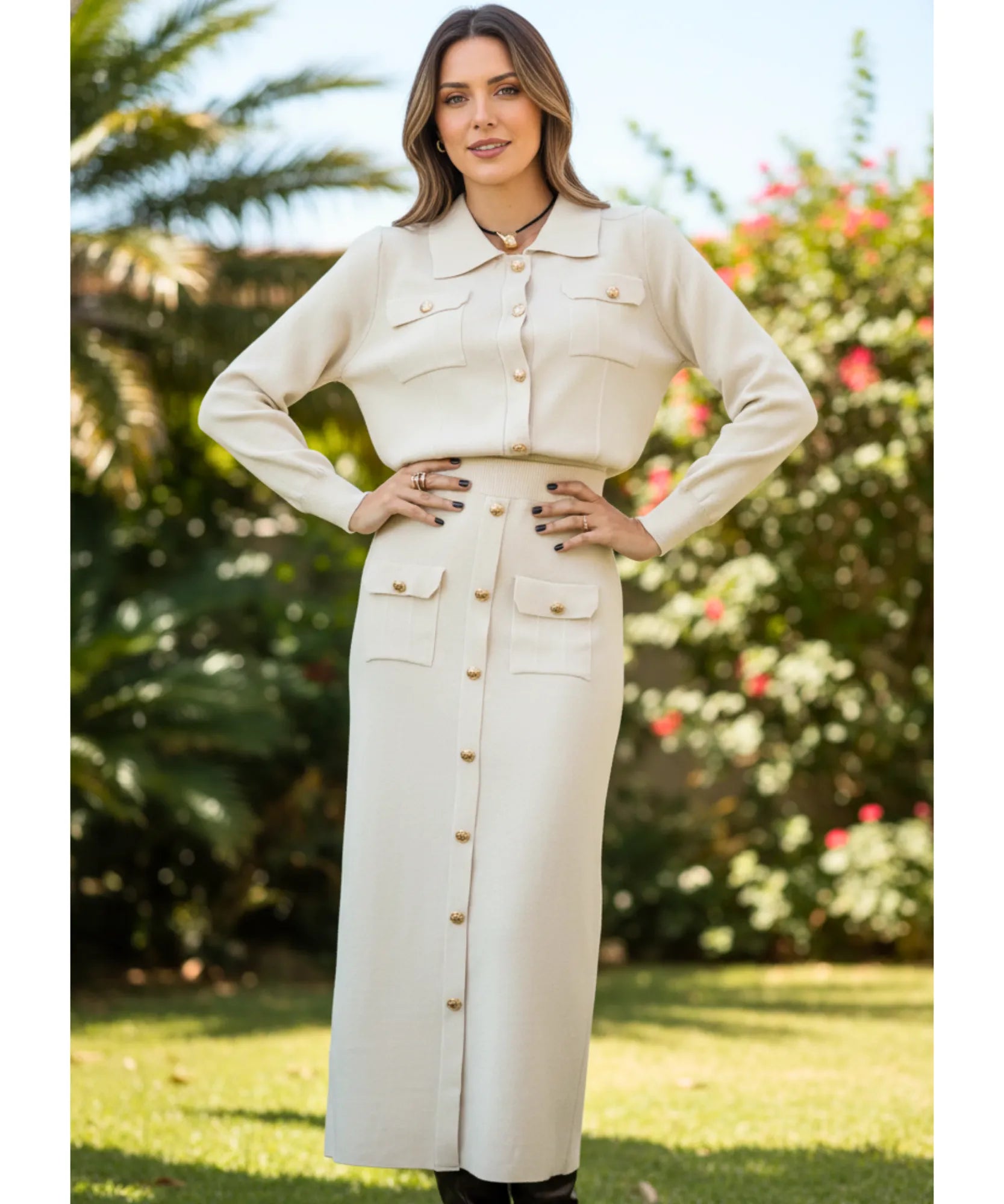 Conjunto Feminino Alfaiataria Tricot para Trabalho e Festas | Ziza