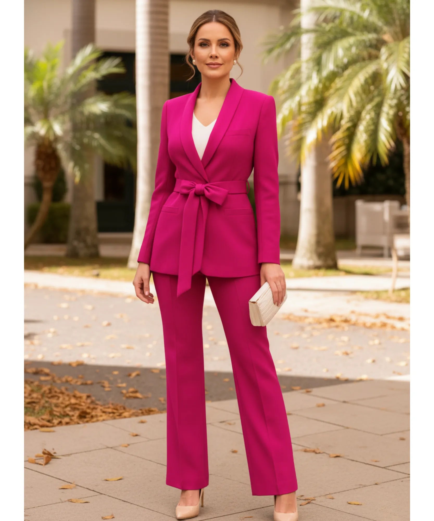 Conjunto Social Feminino Alfaiataria Blazer e Calça Flare | Bibi