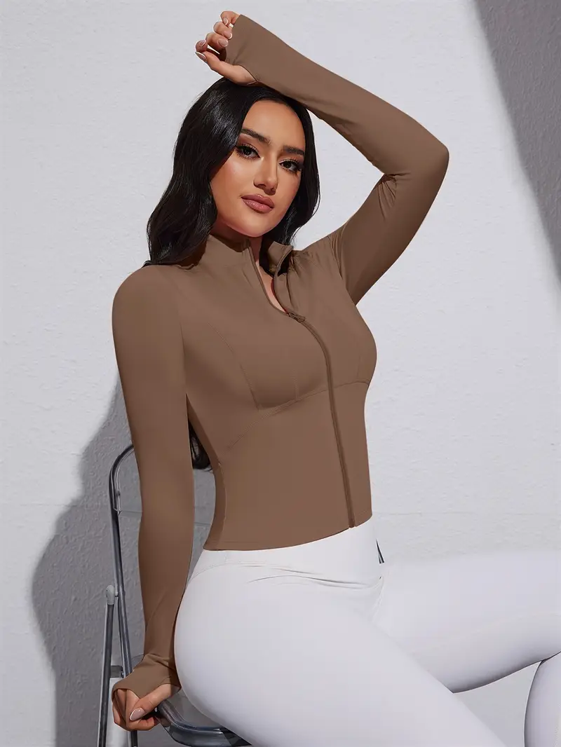 Jaqueta Esportiva Alta Elasticidade com Zíper Modern Layla