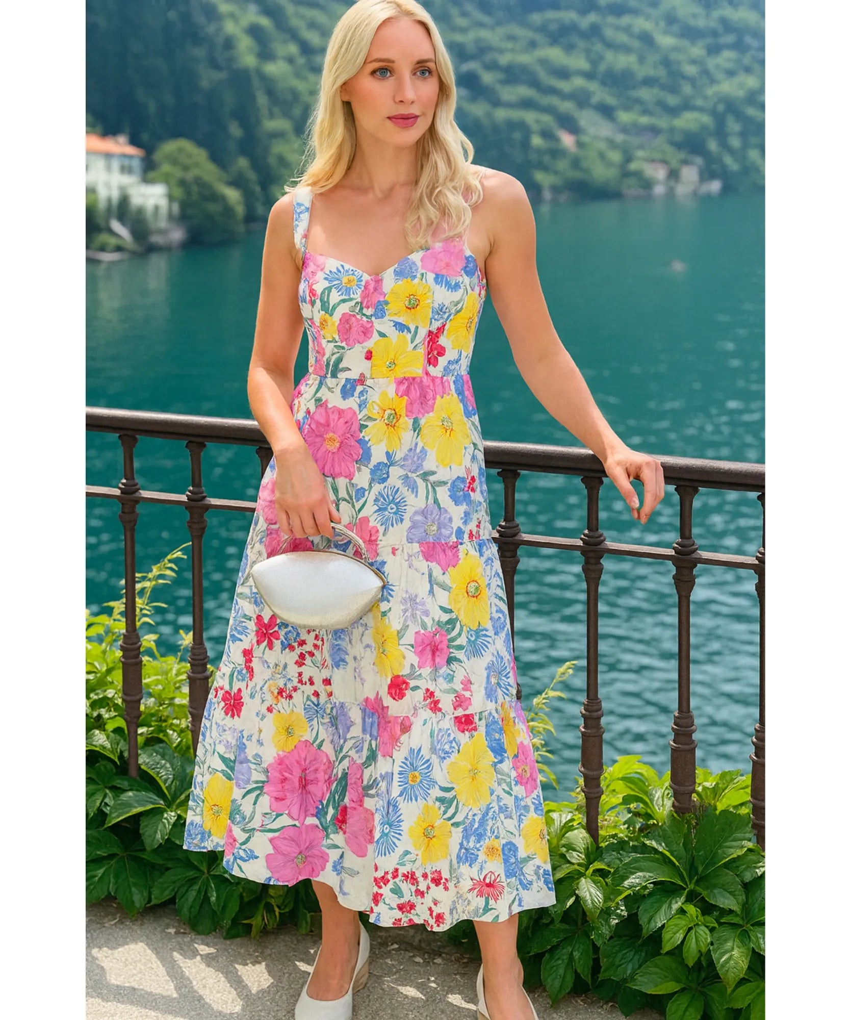 Vestido Boho Midi Feminino Florido Estampado Verão | Lisa