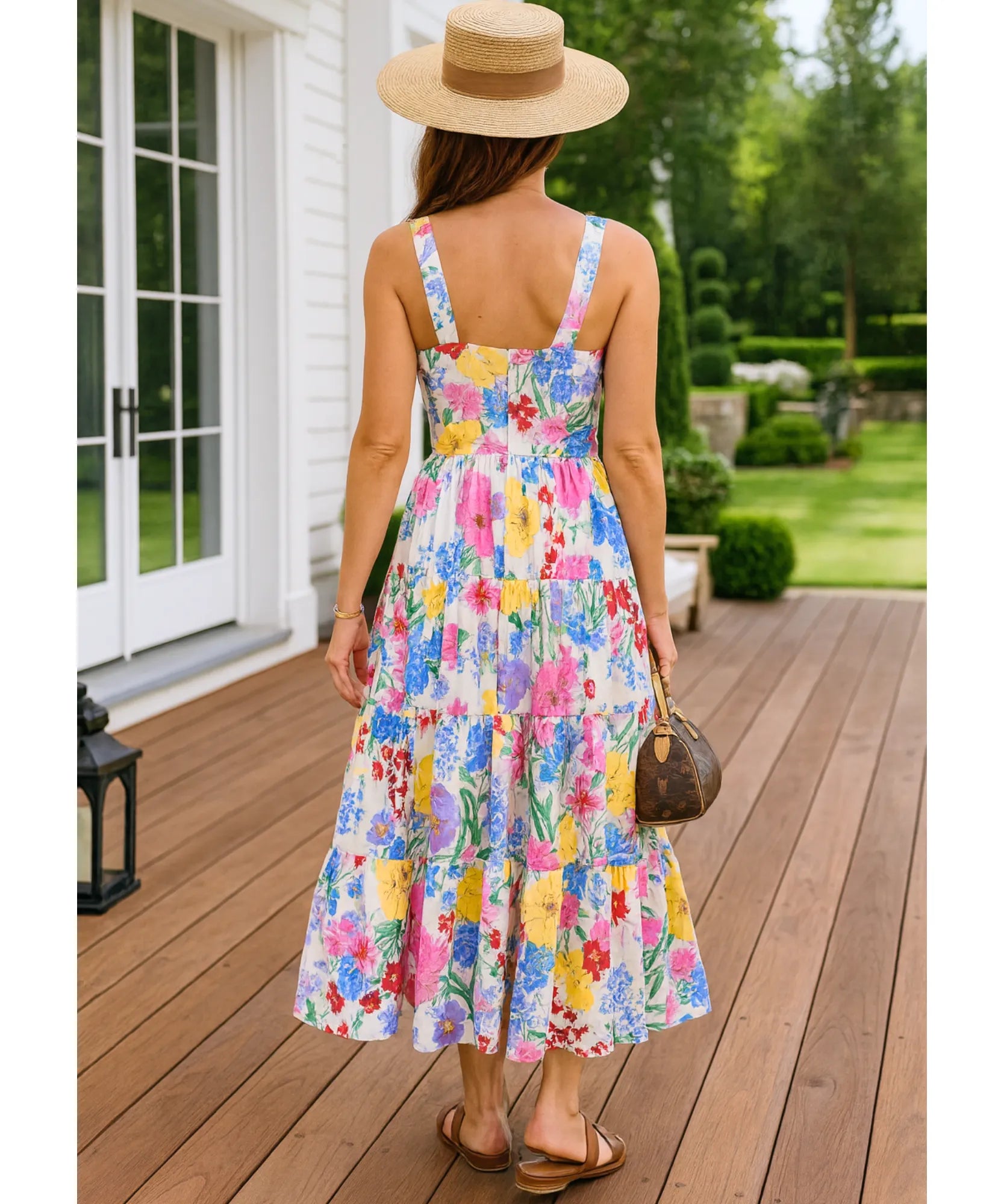 Vestido Boho Midi Feminino Florido Estampado Verão | Lisa