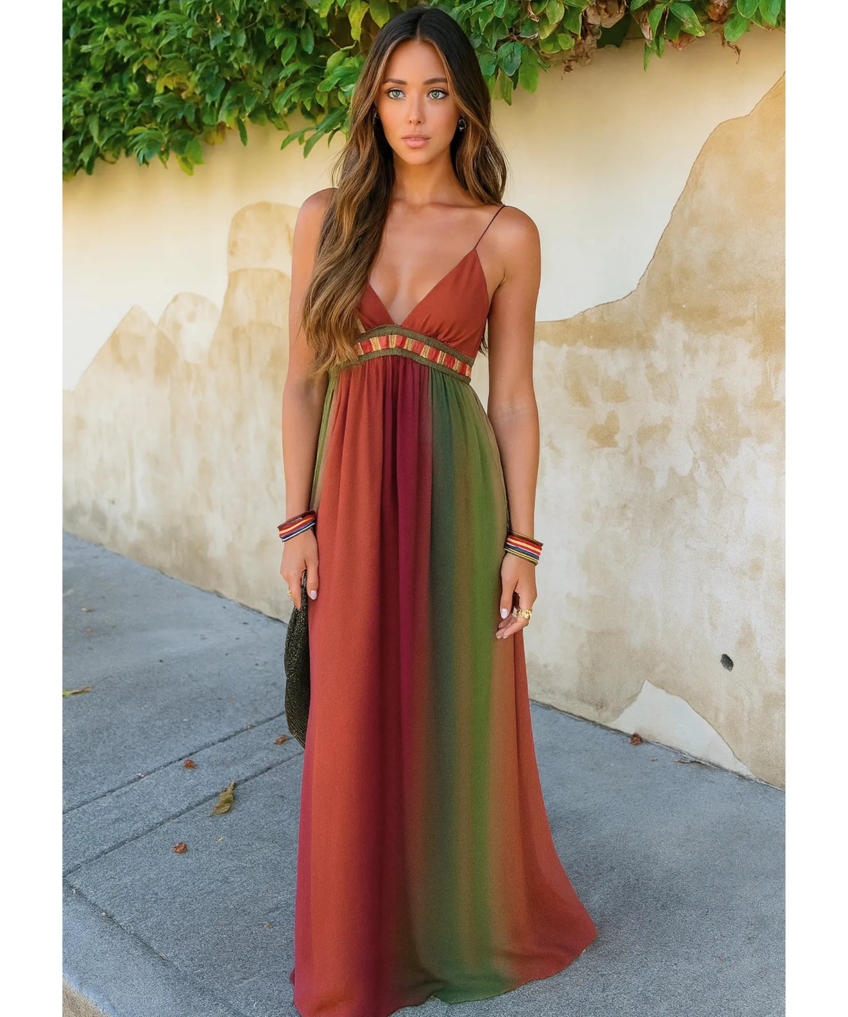 Vestido Longo Boho Alças Finas Elegante Verão | Anaí
