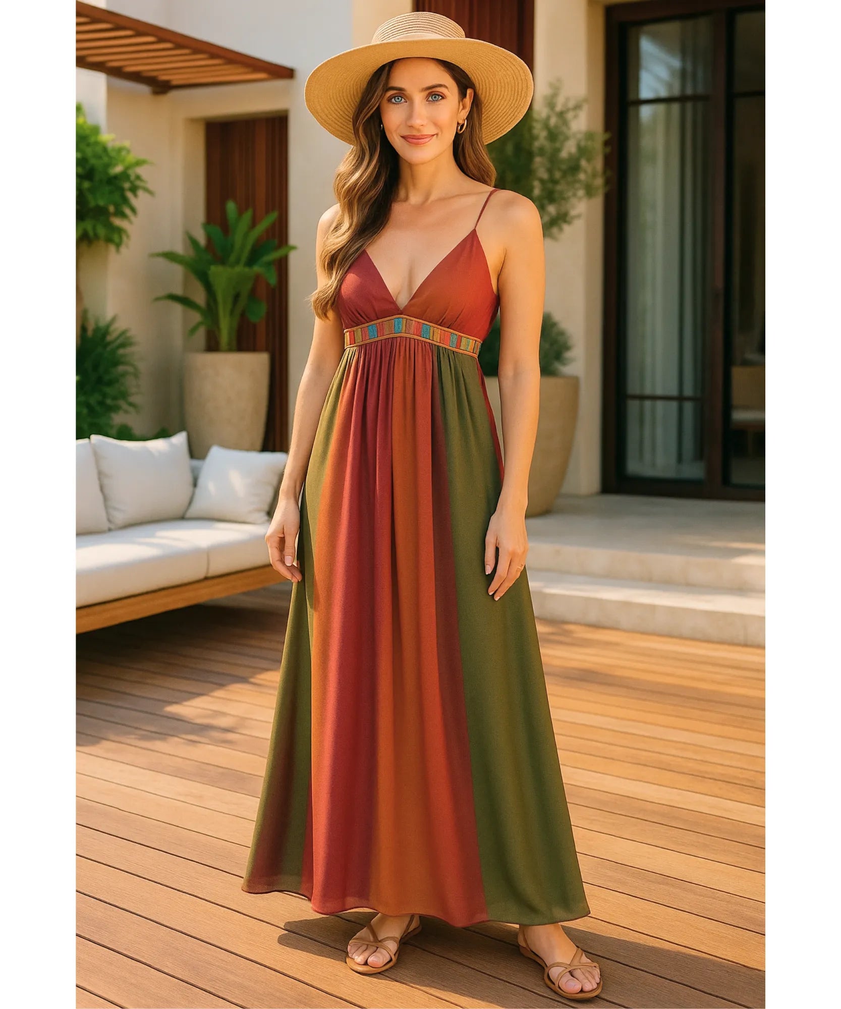 Vestido Longo Boho Alças Finas Elegante Verão | Anaí